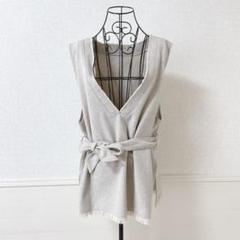 ♡ヴィンテージ♡ ノースリーブカットソー　レイヤード　ウエストベルト　スキッパー