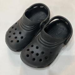 【クロックス】サンダル　15.5～16.5cm　ブラック　黒　ストラップ付
