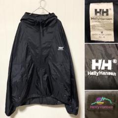 90s ヘリーハンセン刺繍ロゴナイロンアノラックドローコードネイビーフーディ 90年代 Helly Hansen ヘリーハンセン アノラック ナイロン