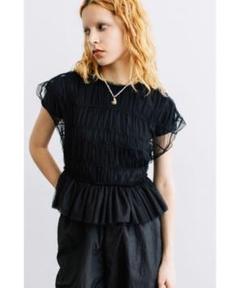 美品　WCJ ダブルシージェイジャパン　2WAYチュールトップス　裾フリル