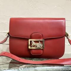 激レア 希少カラー VINTAGE OLD CELINE ホースキャリッジバッグ
