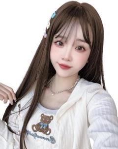 ウィッグ ロング ストレート かつら フルウィッグ 小顔 耐熱 チョコレート