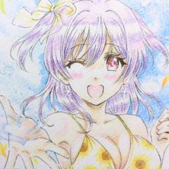 オリジナル 女の子 水着 イラスト アート 手描きイラスト