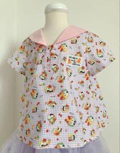 ハンドメイド　中古品　ウサ耳セーラー襟　子供用トップス 120