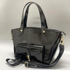 アンナマリー 美品 エナメル 2way トートバッグ ブラック ショルダー