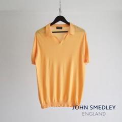 【極美品】Johnsmedley コットンスキッパーポロ　シャーベットオレンジ 極美品】Johnsmedley コットンスキッパーポロ シャーベット
