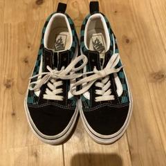 VANS キッズスニーカー　21センチ　緑と黒
