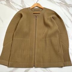 極美品 17AW◎オムプリッセイッセイミヤケ ジップアップジャケット ベージュ