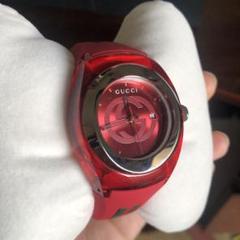 GUCCI グッチ　sync archive Watch rubber レッド GUCCI グッチsync archive Watch rubber レッド - メルカリ
