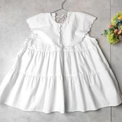 美品】yoriスカラップカラーティアードブラウスdolce.ohga