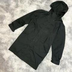 『UNIQLO』ユニクロ　ロングコート　ジャケット　アウター　フード　黒(M)