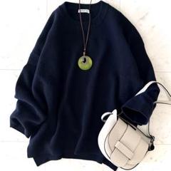 Deuxieme Classe FLANNEL Vネックニット ネイビー 長袖 ニットセーター メンズ クルーネック Vネック 2type 長袖