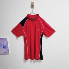 フィラ　FILA 半袖ハーフジップウェア赤　黒　速乾　薄手　Mのサムネイル