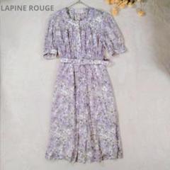 ラピーヌルージュ/花柄シャツワンピース【LL】 半袖 昭和レトロ　ウエストゴム