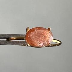【はぴたえさまご確認用】サンストーンのオーバルファセットリング0324 サンストーンのリング オーバルファセット・カット 指輪・リング