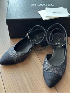 お値下げ！CHANEL ラメ入りキラキラパンプス　36ハーフ IMG_0556_Gptsitt.JPG