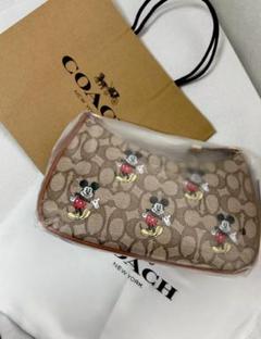 新品未使用 COACH×Disney アンダーバッグ CM196 COACH】コーチ ジャガード レザー シグネチャー ディズニー