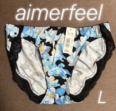 エメフィールaimerfeelショーツサックス水色花柄 L