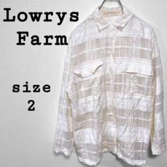 ローリーズファーム【2】透け感シャツ ホワイト系 コットン レギュラーカラー