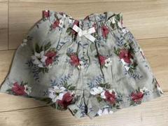 【美品】Petit main プティマインボタニカル柄　ハーフパンツ 100cm