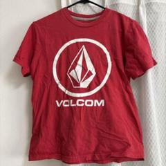 VOLCOM レッド Tシャツ S/P 赤 半袖 シンプル ロゴTシャツ