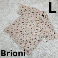 『Brioni SPORTSWEAR ブリオーニ』Yシャツ　ベージュ　柄　半袖