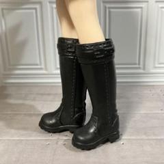 1/6ドール用　ロングブーツ　黒　シューズ　靴　ブライス、リカちゃんにのサムネイル