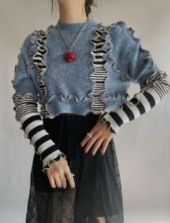 スーパーセール タイムセール 時間 chinatsu aoyama リメイクニット RE Mellow Knit - メルカリ トップス