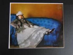エドゥアール・マネ、【青い長椅子にすわるマネ夫人】、希少な額装用画集より エドゥアール・マネ、【青い長椅子にすわるマネ夫人】、希少な