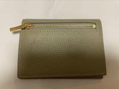 オリーブグリーン 二つ折り財布 レザー
