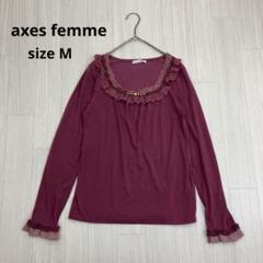 axes femme アクシーズファム レース フリル Tシャツ カットソー M