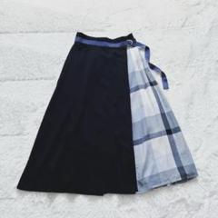 ブルーレーベルクレストブリッジ　ロングスカート　リボン　チェック　洗える　36 一部店舗限定】クレストブリッジチェックシアーポプリンスカート