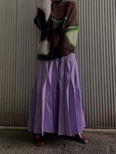 AMERI WAVE PLEATS KNIT SKIRT