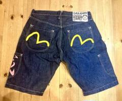 EVISU ショートパンツ　w36 手書き戎ペイント EVISU ショートパンツ w36 手書き戎ペイント - メルカリ