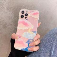 iphone7plus/8plusオーロラ　PCケース ピンク雲