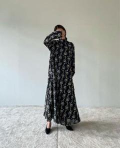クラネ　CLANE 花柄刺繍ロングワンピース　Mサイズ 繊細な楊柳と花柄刺繍がたまらない！7月15日発売の刺繍シリーズ
