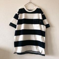 ベースコントロール 半袖Tシャツ ワイドボーダー Ｌ 白 黒 4716