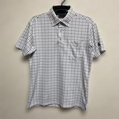 【adidas】アディダス　半袖ゴルフポロシャツ　白　ホワイト　M チェック柄
