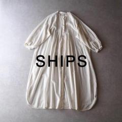 美品 SHIPS 1,9万円 ピンタックワンピース スタンドカラー シップス