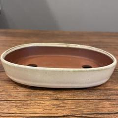茶色 陶器 盆栽鉢 楕円形 落款あり　工芸品 オリジナル盆栽鉢 | 盆栽、盆栽書籍、盆栽鉢の通販│近代出版