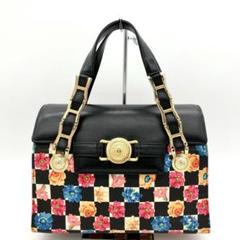 【Gianni Versace】ハンドバッグ　ゴールド金具　マルチカラー　太陽神