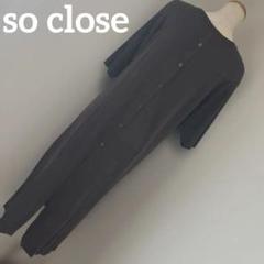 dinosディノスsoclose ソークロース　バックシェルボタン半袖ワンピース