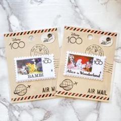 ディズニー100 ワッペン 2点セット バンビ アリス アイロン シール 可愛い