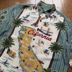 80s USA製◎reyn spooner カリフォルニア柄 アロハ S