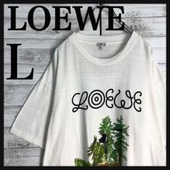 9863【Lサイズ】ロエベ☆定番カラー白ビッグロゴ半袖tシャツ 19AW