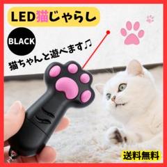 猫 じゃらし 玩具 肉球 LED ライト レーザー ポインター　黒 おもちゃ