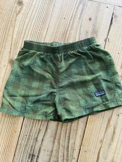 Patagonia 水陸両用 チェック柄 ハーフパンツ グリーン系