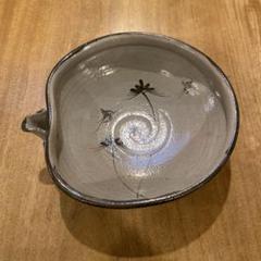 鉢■絵唐津 深鉢【帆柱窯 中嶋紀文】漆器蓋 片口水指 菓子器 菓子鉢 時代物■ 鉢□絵唐津 深鉢【帆柱窯 中嶋紀文】漆器蓋 片口水指 菓子器
