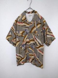 日本製　パッゾ　PAZZO　半袖シャツ　メンズL～XL　レーヨン　ボタニカル