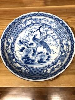 古犬山　孔雀紋大皿　送料込み250702 古犬山 孔雀紋大皿 送料込み250702 （古犬山孔雀紋大皿送料込み